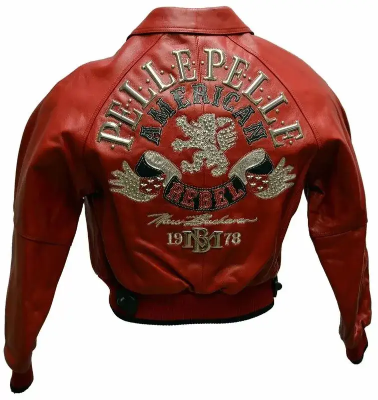 Pelle Pelle American Rebels Red Studded Jacket, pellepelle.us