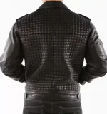 Pelle Pelle Black Houndstooth Biker Leather Jacket