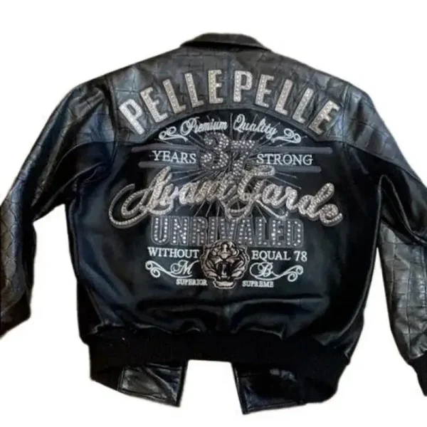 Pelle Pelle Black Leather Bomber Jacket, pellepelle.us