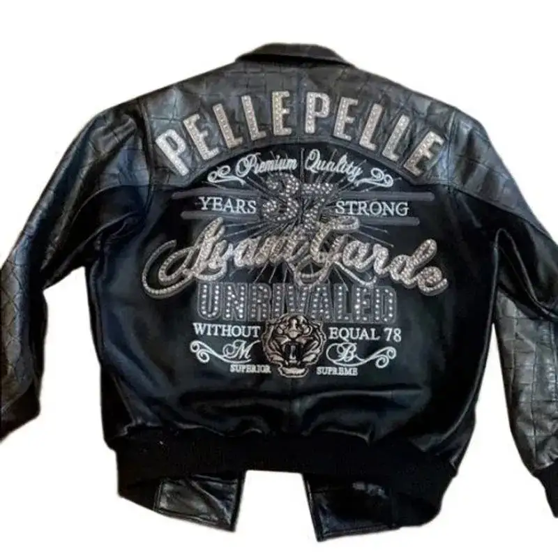 Pelle Pelle Black Leather Bomber Jacket, pellepelle.us