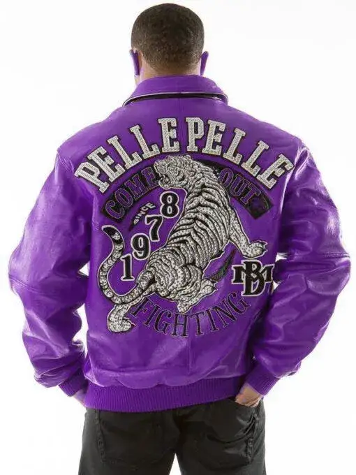 Pelle Pelle Men Dark Purple Leather Jacket , pellepelle.us