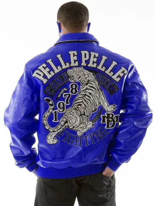 Pelle Pelle Men Dark Blue Leather Jacket, pellepelle.us