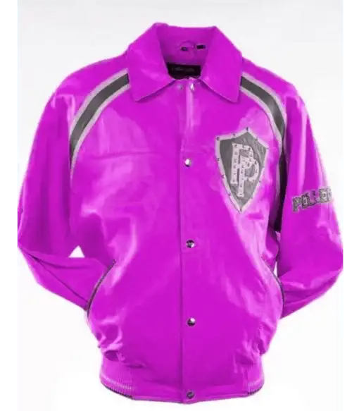 Pelle Pelle Bright Pink Varsity Jacket, pellepelle.us