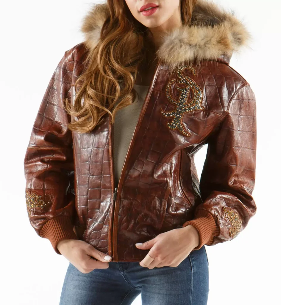 Pelle Pelle Brown Royal Fur Hood Leather Jacket pellepelle.us