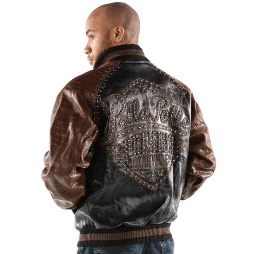 Pelle Pelle Brown Studded Leather Jacket, pellepelle.us