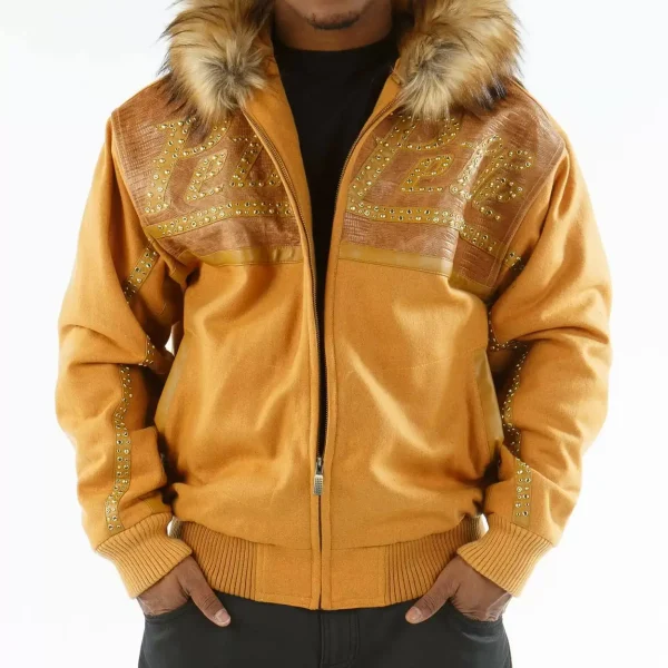 Pelle Pelle Caramel Supreme Club Hood Jacket, pellepelle.us