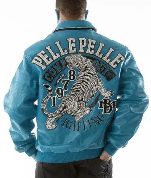 Pelle Pelle Come Out Fighting Turquoise Jacket, pellepelle.us