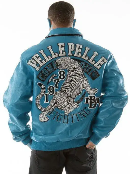 Pelle Pelle Come Out Fighting Turquoise Jacket, pellepelle.us