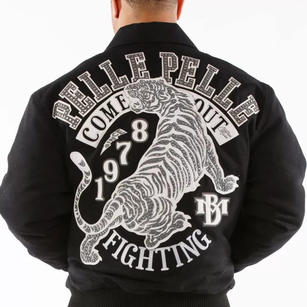 Pelle Pelle Come Out Fighting Tiger Black Jacket, Pelle Pelle, PellePelle.com