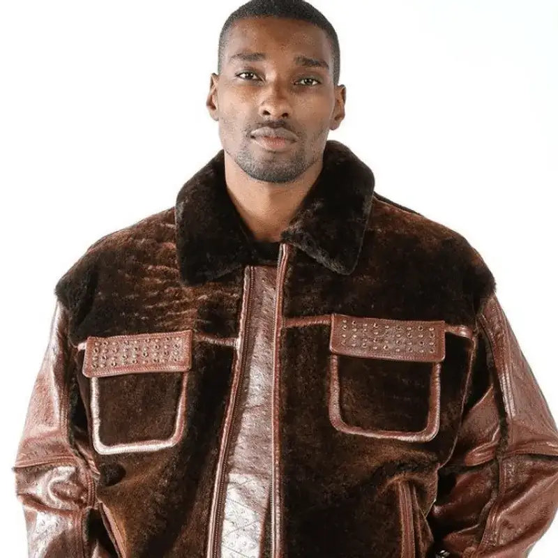 Pelle Pelle Deluxe Shearling Brown Jacket, pellepelle.us