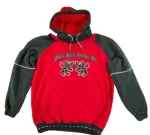 Pelle Pelle Denim Co Mens Red Black Pullover Hoodie, pellepelle.us