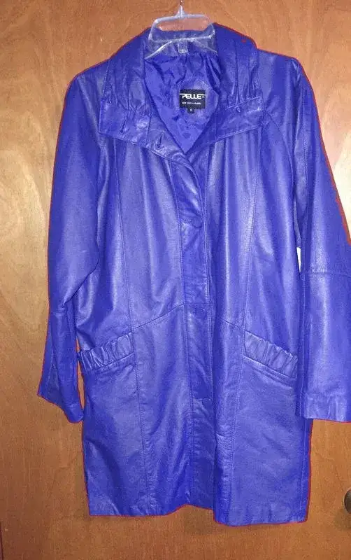 Pelle Pelle Women Purple Long Leather Coat, PELLEPELLE.US