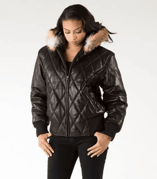 Pelle Pelle Black Quilted Fur Hood Jacket, pellepelle.us