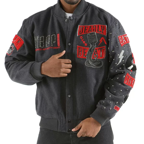 Pelle Pelle Gray Deadly Over A Beat Wool Jacket, pellepelle.us