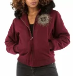 Pelle Pelle Women Fur Hood Wool Jacket