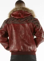 Shearling Fur Collar Leather Jacket, pellepelle.us