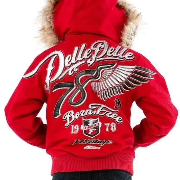 Pelle Pelle Kids 78 Born Free Red Wool Jacket, pellepelle.us