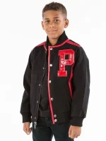 Pelle Pelle Kids Black And Red Detroit Jacket