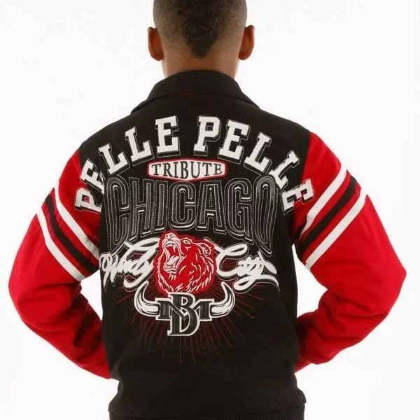 Pelle Pelle Tribute Chicago Kids Black Jacket, pellepelle.us