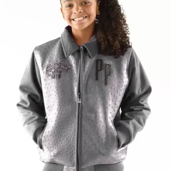 Pelle Pelle Kids Gray Shirt Collar Jacket pellepelle.us