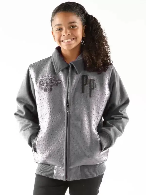 Pelle Pelle Kids Gray Shirt Collar Jacket pellepelle.us