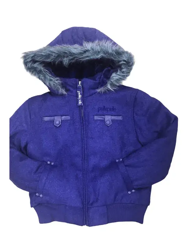 Pelle Pelle Kids Hooded Blue Bomber Jacket, pellepelle.us