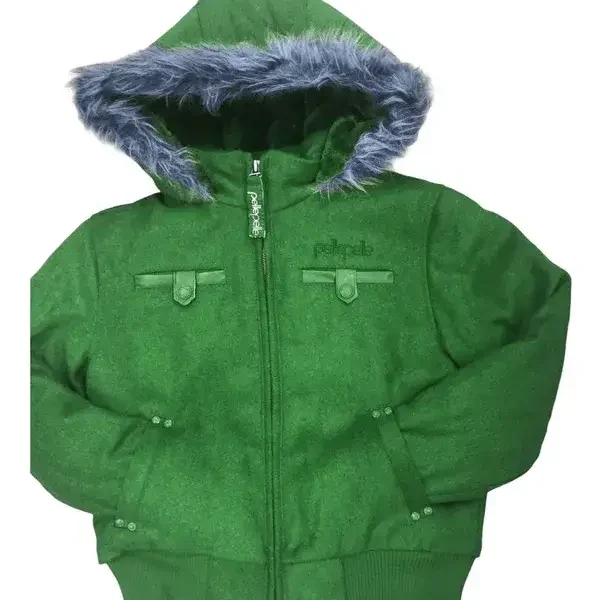 Pelle Pelle Kids Hooded Green Bomber Jacket pellepelle.us