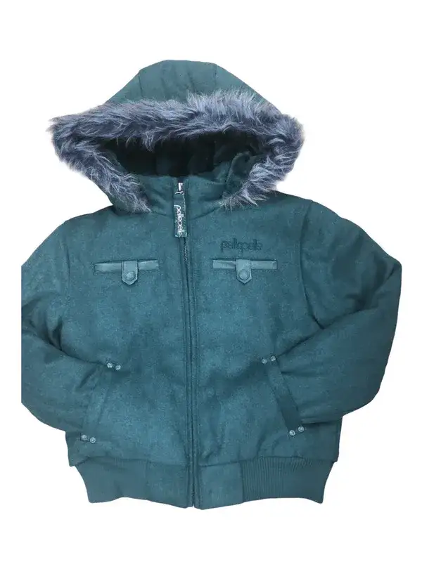 Pelle Pelle Kids Hooded Light Blue Bomber Jacket, PELLEPELLE.US