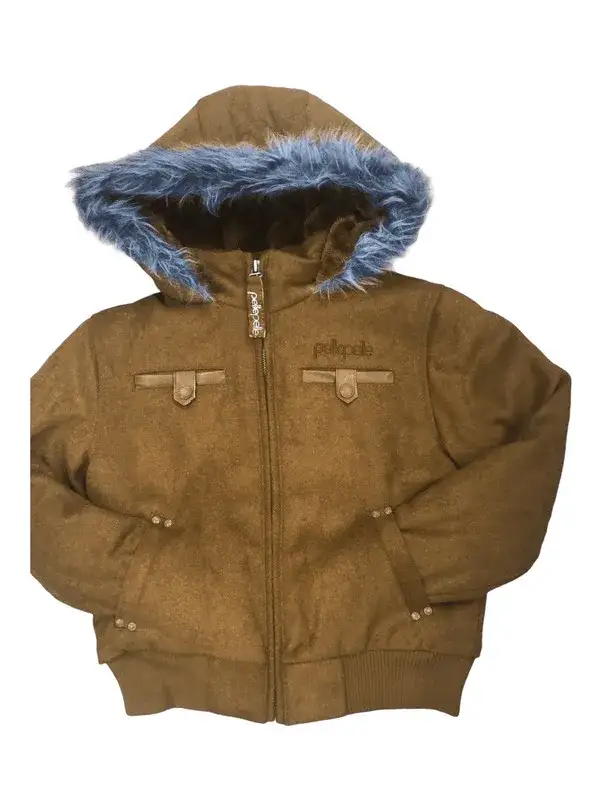 Pelle Pelle Kids Hooded Mustard Bomber Jacket, pellepelle.us