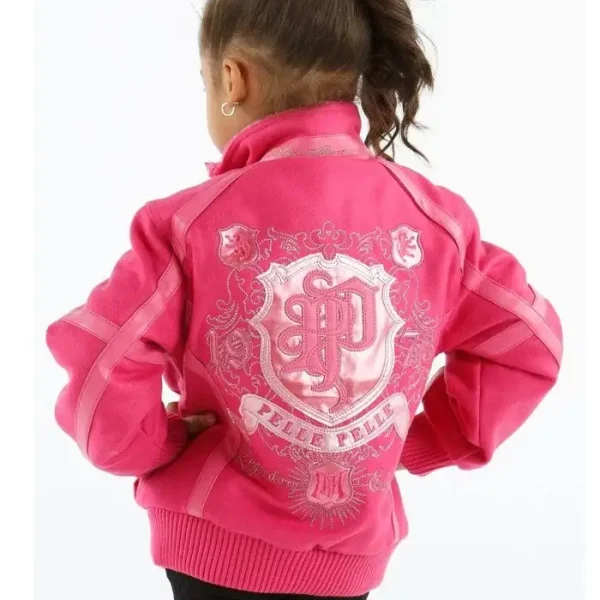 Pelle Pelle Kids Pink MB Wool Jacket, pellepelle.us