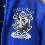 Pelle Pelle Kids Limited Fur Hooded Blue Wool Jacket