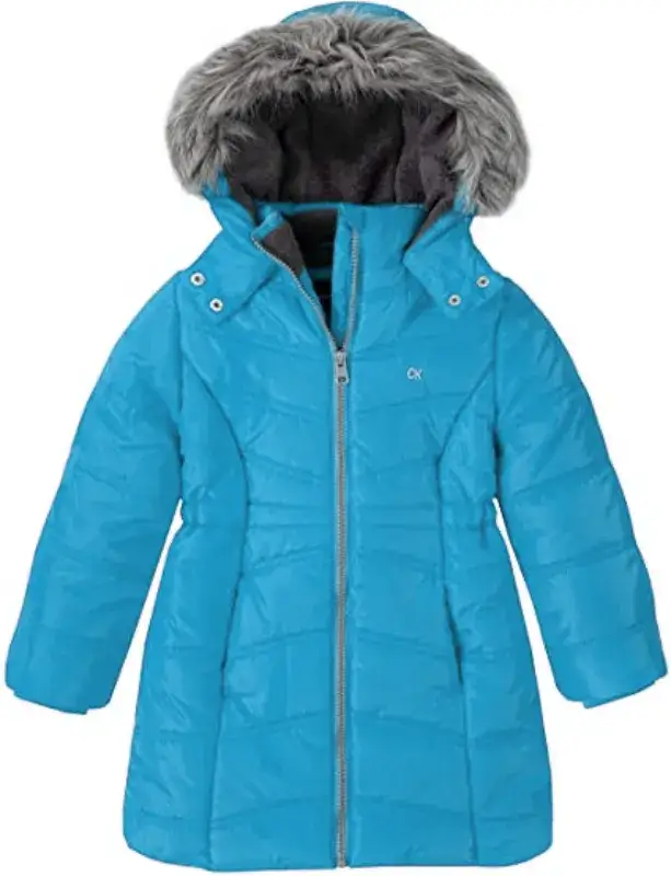 Pelle Pelle Kids Long Puffer Aerial Cabaret Turquoise Coat, pellepelle.us