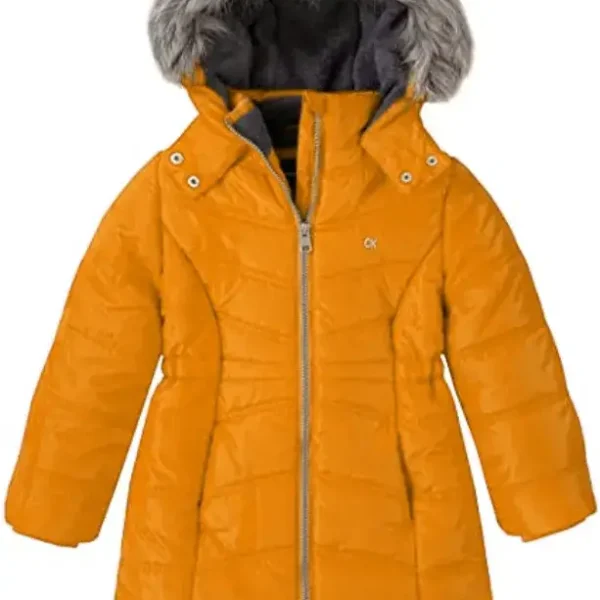 Pelle Pelle Kids Long Puffer Aerial Cabaret Mustard Coat, pellepelle.us