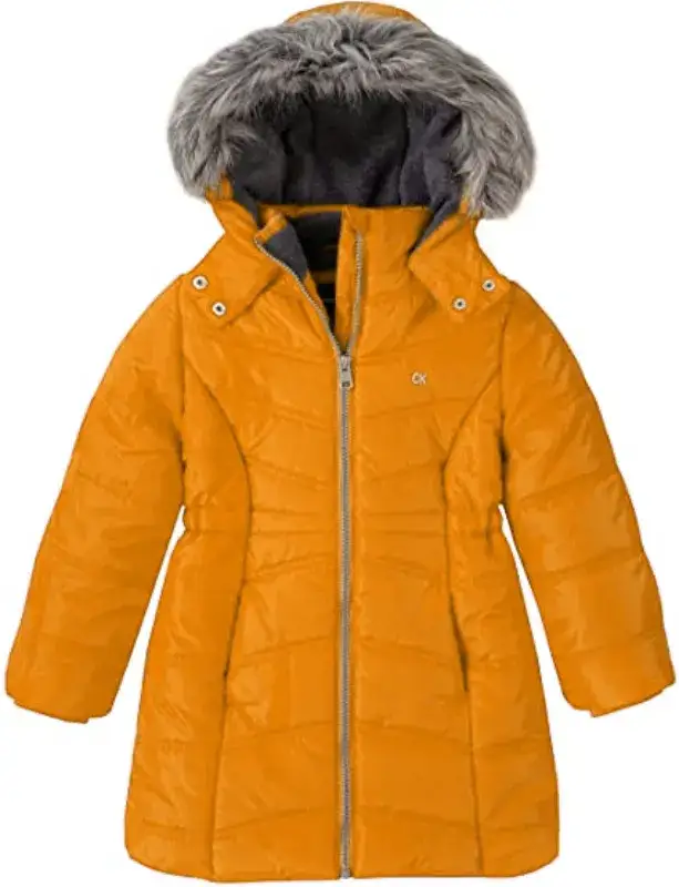 Pelle Pelle Kids Long Puffer Aerial Cabaret Mustard Coat, pellepelle.us