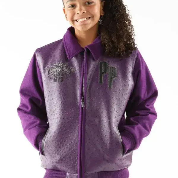 Pelle Pelle Kids Purple Shirt Collar Jacket, pellepelle.us