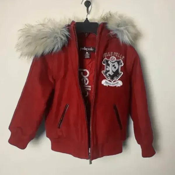 Pelle Pelle Kids Red Limited Edition Wool Jacket, pellepelle.us