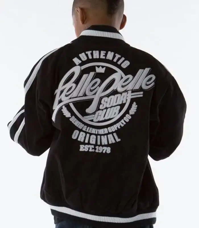 Pelle Pelle Kids Black Soda Club Wool Jacket, pellepelle.us