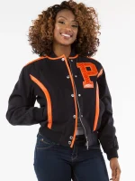 Pelle Pelle Ladies Gator P Black And Orange Jacket, pellepelle.us