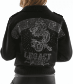 Pelle Pelle Dragon Black Wool Jacket, pellepelle.us