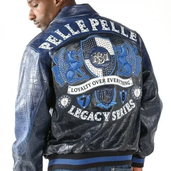 Pelle Pelle Legacy Over Everything Blue Leather Jacket, pellepelle.us