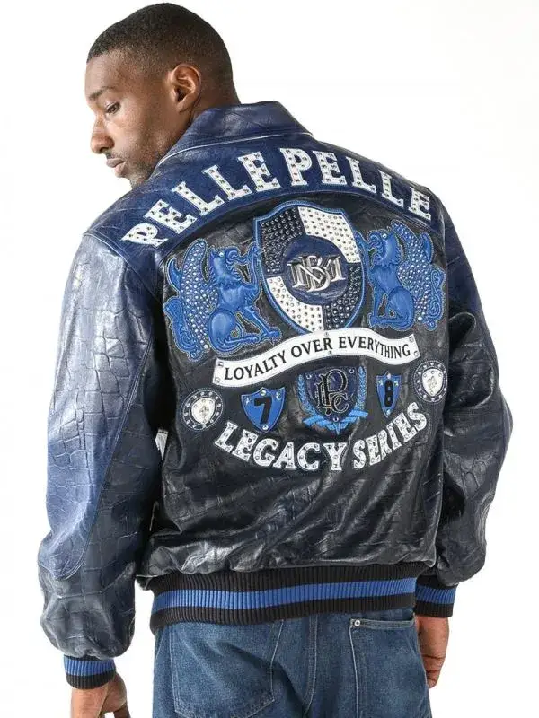 Pelle Pelle Legacy Over Everything Blue Leather Jacket, pellepelle.us