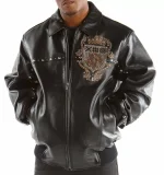 Pelle Pelle Black MB Emblem Leather Jacket , pellepelle.us