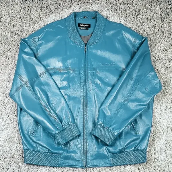 Pelle Pelle Marc Buchanan Custom Turquoise Leather Jacket, pellepelle.us