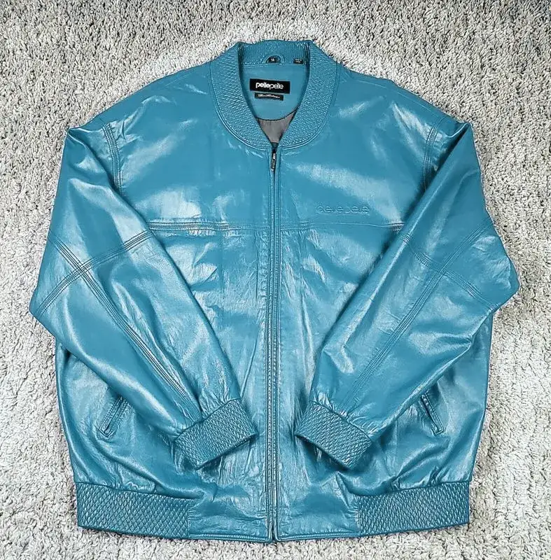 Pelle Pelle Marc Buchanan Custom Turquoise Leather Jacket, pellepelle.us