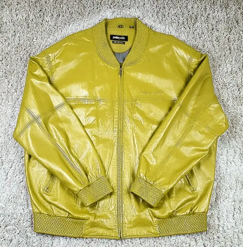 Pelle Pelle Marc Buchanan Custom Yellow Leather Jacket, pellepelle.us