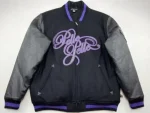 Pelle Pelle Black Leather Wool Varsity Jacket