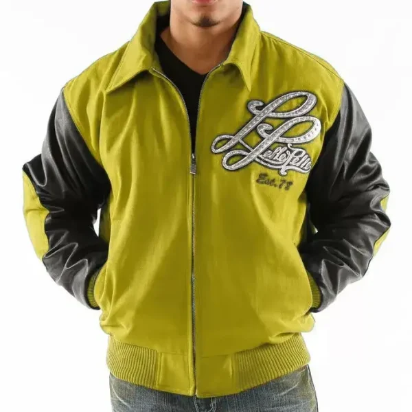 Pelle Pelle Mens 1978 Notorious Yellow Varsity Jacket pellepelle.us