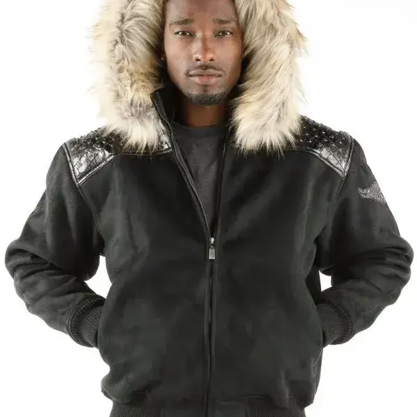 Pelle Pelle Mens Airborne Black Hoodie, pellepelle.us