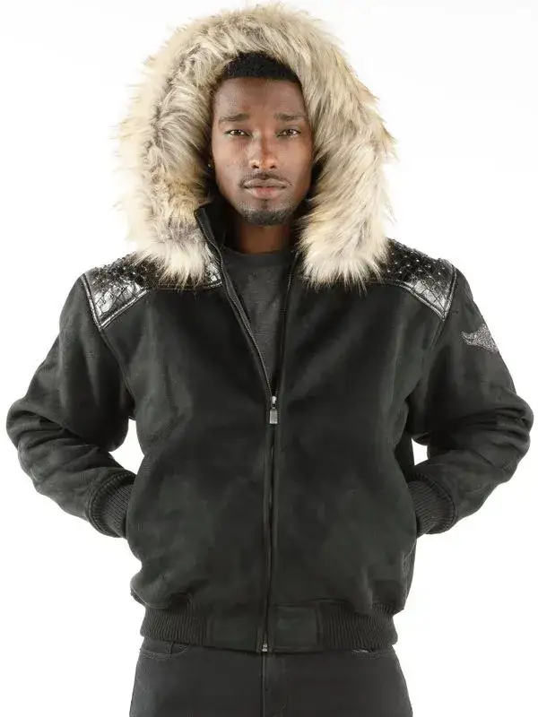 Pelle Pelle Mens Airborne Black Hoodie, pellepelle.us