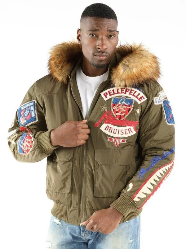 Pelle Pelle Bruiser Olive Bombshell Jacket, pellepelle.us